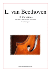 Cover icon of 12 Variations from a theme by Handel sheet music for cello and piano by Ludwig van Beethoven, classical score, easy/intermediate skill level