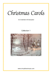 Christmas Carols, coll.1 for two clarinets and piano - clarinet duet sheet music