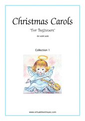 Christmas Carols 'For Beginners', (all the collections, 1-3) for violin solo - beginner piae cantiones sheet music