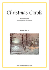 Cover icon of Christmas Sheet Music and Carols (all the collections, 1-3) for brass quartet (2), intermediate skill level