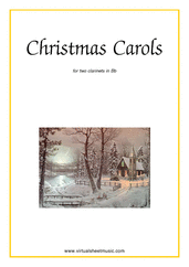Cover icon of Christmas Sheet Music and Carols, coll.1 for two clarinets, easy duet