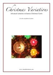 Cover icon of Christmas Variations (Advanced Christmas Carols) sheet music for alto saxophone and piano, Christmas carol score, advanced skill level