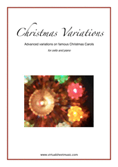 Christmas Variations (Advanced Christmas Carols) for cello and piano - advanced carol sheet music