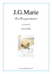 Cover icon of La Cinquantaine (f.score) sheet music for string quartet by Jean Gabriel Marie, classical wedding score, easy/intermediate skill level