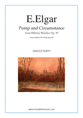 Cover icon of Pomp and Circumstance Op.39 (parts) sheet music for string quartet by Edward Elgar, classical score, intermediate skill level