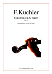Cover icon of Concertino in G major Op. 11 sheet music for clarinet and piano by Ferdinand Kuchler, classical score, easy skill level