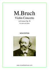 Cover icon of Concerto in G minor Op.26 sheet music for violin and piano by Max Bruch, classical score, intermediate/advanced skill level