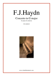 Cover icon of Concerto in G major sheet music for piano and orchestra (two pianos) by Franz Joseph Haydn, classical score, intermediate duet