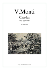 Cover icon of Czardas, easy gypsy airs sheet music for guitar solo by Vittorio Monti, classical score, intermediate/advanced skill level