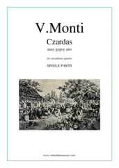 Cover icon of Czardas, easy gypsy airs (parts) sheet music for saxophone quartet by Vittorio Monti, classical score, intermediate/advanced skill level