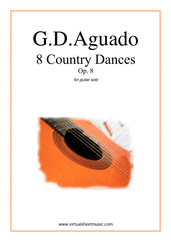 Cover icon of Country Dances, 8 - Op.8 sheet music for guitar solo by Garcia Dionisio Aguado, classical score, easy/intermediate skill level