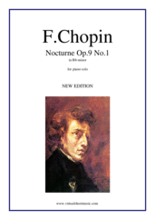 Cover icon of Nocturne Op.9 No.1 in Bb minor (NEW EDITION) sheet music for piano solo by Frederic Chopin, classical score, advanced skill level