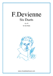 Cover icon of Six Duets Op.82 sheet music for two flutes by Francois Devienne, classical score, intermediate duet