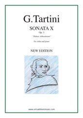Cover icon of Sonata Op.1 No.10 sheet music for violin and piano by Giuseppe Tartini, classical score, intermediate skill level