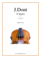 Cover icon of Studies, 24 Op.37 (Preparatory Exercises) - Part II sheet music for violin solo by Jacob Dont, classical score, intermediate skill level