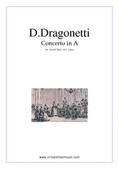 Cover icon of Concerto in A major sheet music for double-bass and piano by Domenico Dragonetti, classical score, advanced skill level