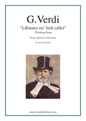 Cover icon of Libiamo ne' lieti calici (Drinking Song), from the opera La Traviata sheet music for tenor and piano by Giuseppe Verdi, classical score, intermediate skill level