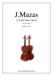 Cover icon of Little Duets Op.38, 12 - part I sheet music for two violins by Jaques Fereol Mazas, classical score, easy/intermediate duet