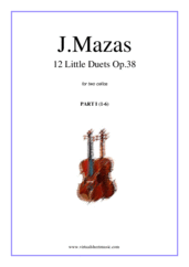 Cover icon of Little Duets Op.38, 12 - part I sheet music for two cellos by Jaques Fereol Mazas, classical score, easy/intermediate duet