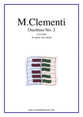 Cover icon of Duettino No.2 in G major sheet music for piano four hands by Muzio Clementi, classical score, easy skill level