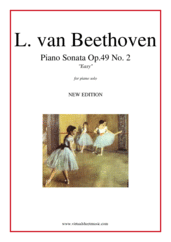Cover icon of Sonata Op.49 No.2 "Easy" (NEW EDITION) sheet music for piano solo by Ludwig van Beethoven, classical score, easy/intermediate skill level
