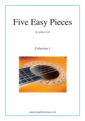 Five Easy Pieces (coll. 1) for guitar solo - guitar chords sheet music