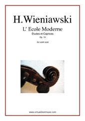 Cover icon of L' Ecole Moderne Op.10 sheet music for violin solo by Henry Wieniawski, classical score, advanced skill level