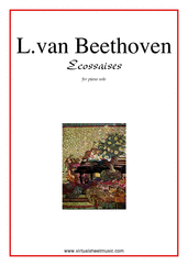 Cover icon of Ecossaises sheet music for piano solo by Ludwig van Beethoven, classical score, easy skill level