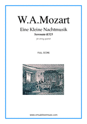 Cover icon of Eine Kleine Nachtmusik (COMPLETE) NEW EDITION sheet music for string quartet by Wolfgang Amadeus Mozart, classical score, intermediate skill level