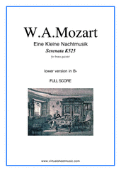 Cover icon of Eine Kleine Nachtmusik (in Bb) (COMPLETE) sheet music for brass quintet by Wolfgang Amadeus Mozart, classical score, advanced skill level