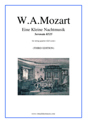 Cover icon of Eine Kleine Nachtmusik (f.score) NEW EDITION sheet music for string quartet by Wolfgang Amadeus Mozart, classical score, intermediate skill level