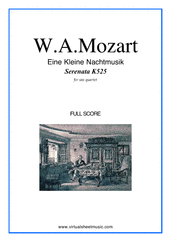 Cover icon of Eine Kleine Nachtmusik (f.score) sheet music for saxophone quartet by Wolfgang Amadeus Mozart, classical score, intermediate skill level