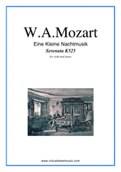Cover icon of Eine Kleine Nachtmusik sheet music for viola and piano by Wolfgang Amadeus Mozart, classical score, intermediate/advanced skill level