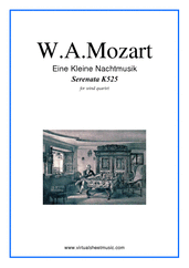 Cover icon of Eine Kleine Nachtmusik sheet music for wind quartet (2) by Wolfgang Amadeus Mozart, classical score, intermediate skill level
