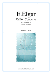 Cover icon of Concerto in E minor Op.85 sheet music for cello and piano by Edward Elgar, classical score, advanced skill level