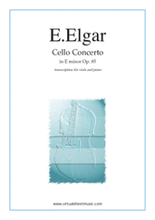 Cover icon of Concerto in E minor Op.85 sheet music for viola and piano by Edward Elgar, classical score, advanced skill level