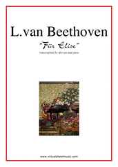 Cover icon of Fur Elise sheet music for alto saxophone and piano by Ludwig van Beethoven, classical score, easy/intermediate skill level