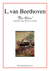 Cover icon of Fur Elise sheet music for bass clarinet and piano by Ludwig van Beethoven, classical score, intermediate skill level