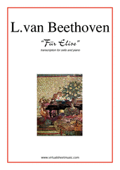 Cover icon of Fur Elise sheet music for cello and piano by Ludwig van Beethoven, classical score, easy/intermediate skill level