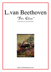 Cover icon of Fur Elise sheet music for violin and piano by Ludwig van Beethoven, classical score, easy/intermediate skill level
