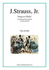 Cover icon of Emperor Waltz (COMPLETE) sheet music for string quintet (quartet) or string orchestra by Johann Strauss, Jr., classical score, intermediate skill level