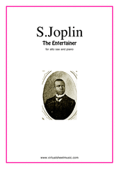 Cover icon of The Entertainer sheet music for alto saxophone and piano by Scott Joplin, classical score, intermediate skill level