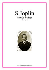 Cover icon of The Entertainer (COMPLETE) sheet music for brass quartet, version 1 by Scott Joplin, classical score, intermediate skill level