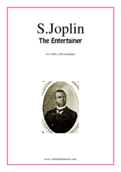 Cover icon of The Entertainer sheet music for violin, cello and piano by Scott Joplin, classical score, intermediate skill level