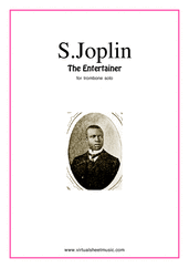 Cover icon of The Entertainer sheet music for trombone solo by Scott Joplin, classical score, easy skill level