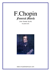 Cover icon of Funeral March sheet music for piano solo by Frederic Chopin, classical score, intermediate skill level