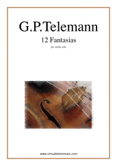 Cover icon of Fantasias, 12 sheet music for violin solo by Georg Philipp Telemann, classical score, intermediate skill level