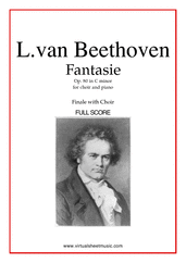 Cover icon of Fantasie Op.80 in C minor, Finale (f.score) sheet music for choir and piano by Ludwig van Beethoven, classical score, intermediate skill level