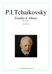 Cover icon of Feuillet d' Album Op.19 No.3 sheet music for piano solo by Pyotr Ilyich Tchaikovsky, classical score, intermediate/advanced skill level