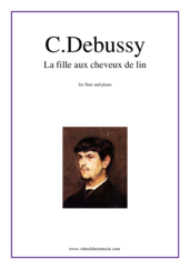 Cover icon of La fille aux cheveux de lin sheet music for flute and piano by Claude Debussy, classical score, intermediate/advanced skill level
